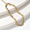 304 Stainless Steel Spring Oval Link Chain Bracelets for Women Men BJEW-S164-01G-3
