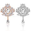 4Pcs 2 Colors Alloy Crystal Rhinestone Brooches for Clothes Backpack JEWB-GA0001-39-1