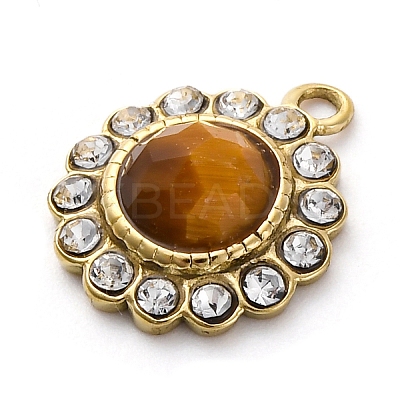 Natural Tiger Eye Faceted Charms STAS-S163-38G-02-1