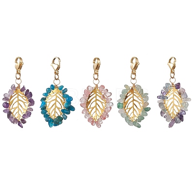 Natural & Synthetic Gemstone Pendant Decorations HJEW-JM01828-01-1