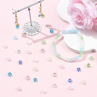 250Pcs 5 Colors Transparent Glass Beads GLAA-YW0005-70-1