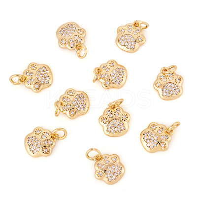 Brass Micro Pave Clear Cubic Zirconia Charms X1-RJEW-T063-38G-NF-1