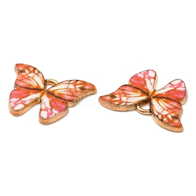 Light Gold Tone Alloy Enamel Pendants X-ENAM-M059-05KCG-1