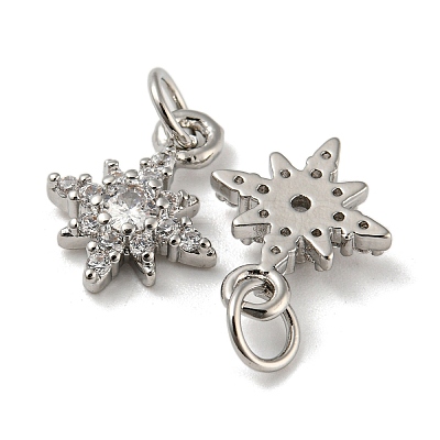 Rack Plating Brass Micro Pave Cubic Zirconia Pendants KK-A200-13P-1