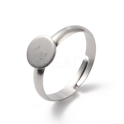 Non-Tarnish 304 Stainless Steel Pad Ring Settings X-STAS-K278-11B-P-1