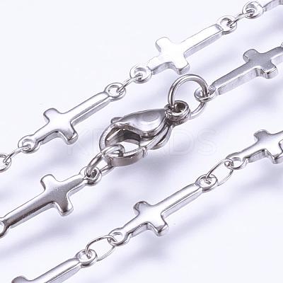 Non-Tarnish 304 Stainless Steel Chain Necklaces STAS-P164-01P-1