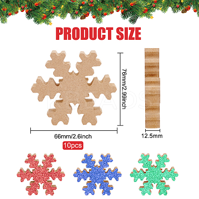 10Pcs MDF Wood Blank Display Decorations AJEW-BC0002-06B-1