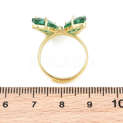 Brass Micro Pave Cubic Zirconia Finger Rings GL-CBA65A8-01G-13-1