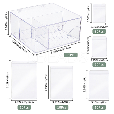 80Pcs 5 Styles PVC Resealable Packaging Bags ABAG-FH0001-09-1