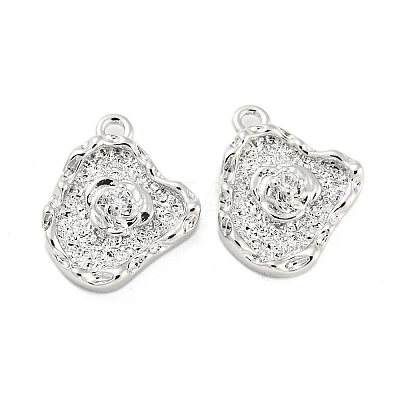 Brass Micro Pave Cubic Zirconia Pendants KK-E090-15P-1