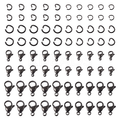 40Pcs 4 Styles 304 Stainless Steel Lobster Claw Clasps STAS-TA0002-59-1