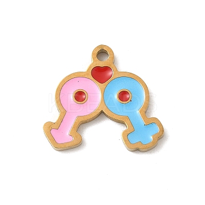 304 Stainless Steel Enamel Charms STAS-P388-19J-G-1