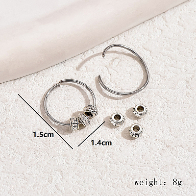 Classic Vintage Brass Rondelle Hoop Earrings DY8835-1