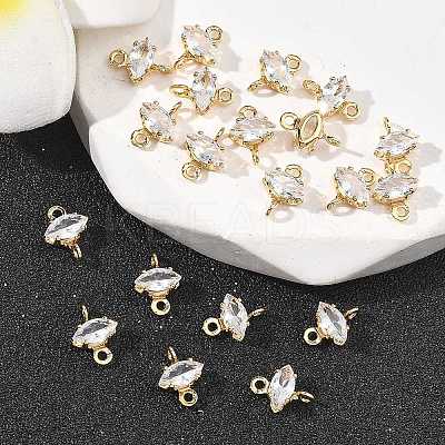 SHEGRACE Brass Pave Cubic Zirconia Horse Eye Connector Charms XGRQ2O424-436A-G-1