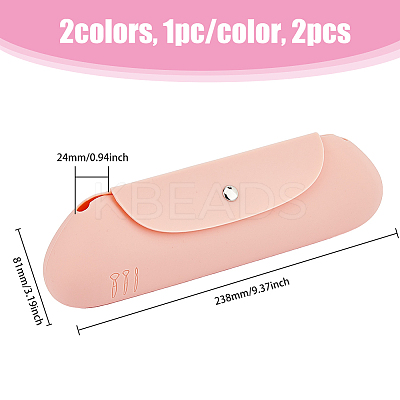 2Pcs 2 Colors Silicone Storage Bag for Cosmetics AJEW-HY0001-62-1