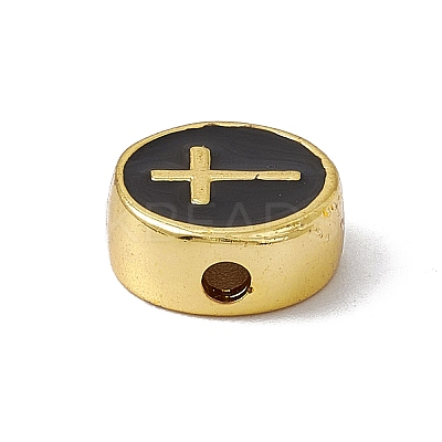 Real 18K Gold Plated Brass Enamel Beads LS-KK-F814-04G-03-1