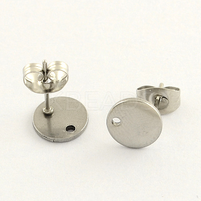 Non-Tarnish 304 Stainless Steel Stud Earring Findings LS-STAS-R063-35-10mm-1