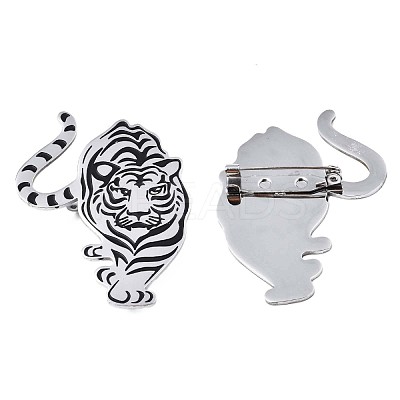 201 Stainless Steel Tiger Lapel Pin JEWB-N007-119P-1