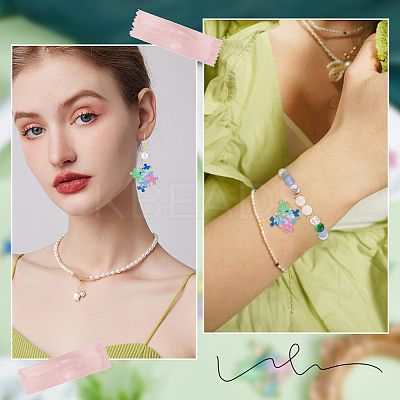 24Pcs 4 Colors Golden Plated Alloy Enamel Pendants ENAM-SC0004-55-1