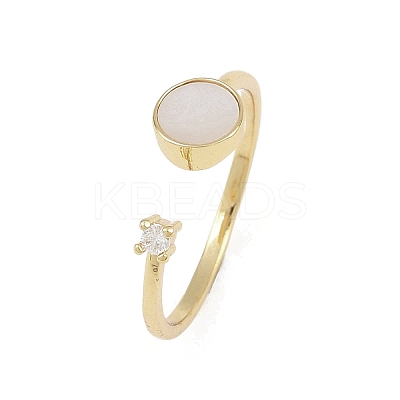 Brass Micro Pave Cubic Zirconia Open Cuff Rings for Women LS-RJEW-K308-02A-G-1