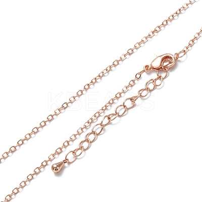 Brass Cable Chain Necklaces NJEW-K123-05RG-1
