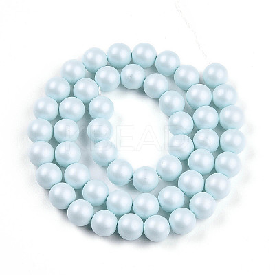 Baking Paint Pearlized Glass Pearl Bead Strands HY-N002-8mm-B01-1
