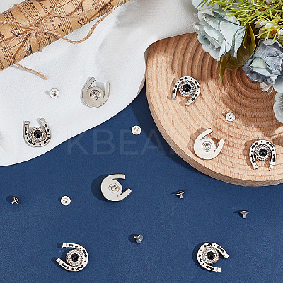 8 Sets Zinc Alloy & Resin Coin Screw Rivet FIND-CP0002-57AS-04-1