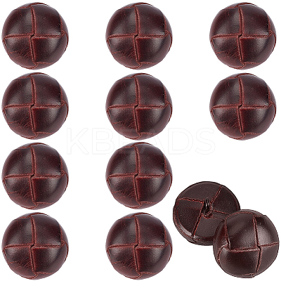 12Pcs 1-Hole Cowhide Shank Buttons BUTT-CL0001-06A-1