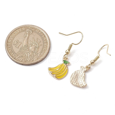 10 Pairs 10 Styles Fruit Alloy Enamel Dangle Earrings for Women EJEW-JE05905-1