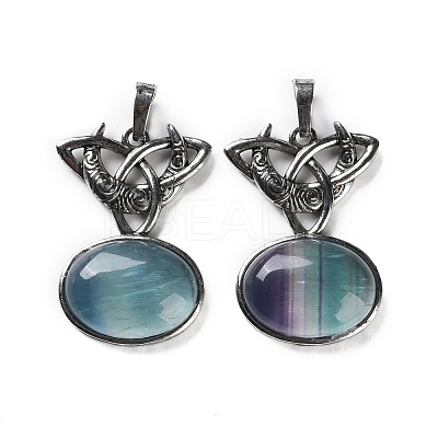 Natural Colorful Fluorite Pendants G-F777-02AS-07-1