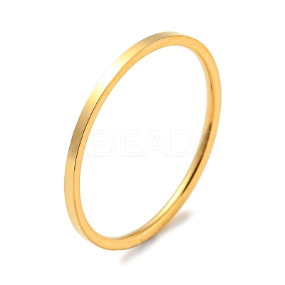 Ion Plating(IP) 304 Stainless Steel Simple Plain Band Finger Ring for Women Men RJEW-F152-05G-C-1