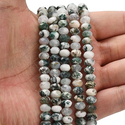 Natural Tree Agate Beads Strands G-Z111-A46-1