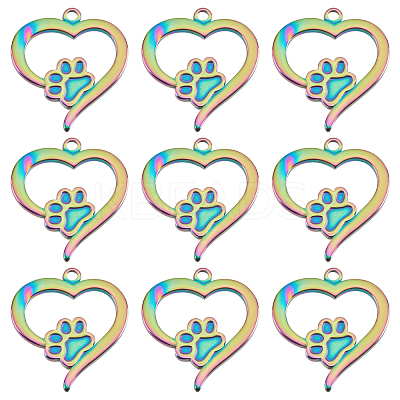 10Pcs 304 Stainless Steel Pendant Cabochon Settings For Enamel STAS-UN0032-62-1