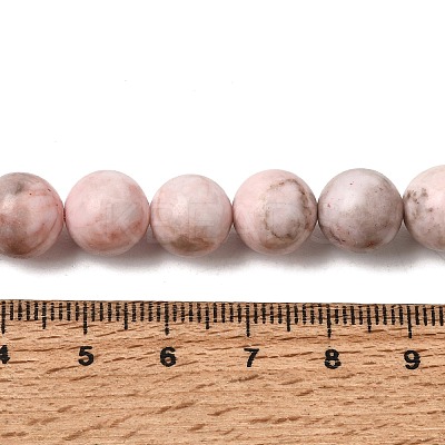 Natural Pink Zebra Jasper Beads Strands G-P231-01-10mm-1
