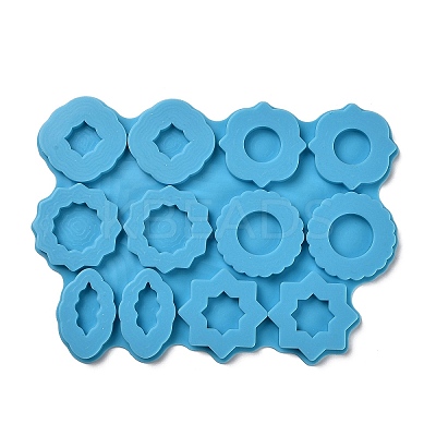 Rhombus & Star & Oval Shape DIY Pendant Silicone Molds DIY-M048-05-1