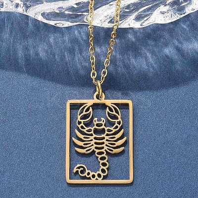 304 Stainless Steel Necklace LS-NJEW-D330-01G-08-1