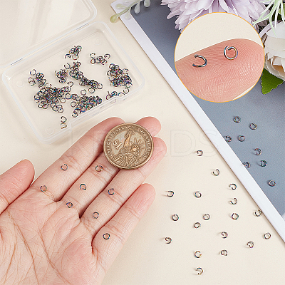 100Pcs 304 Stainless Steel Open Jump Rings STAS-UN0044-91-1
