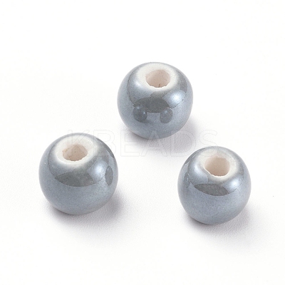 Glazed Porcelain Beads PORC-D001-8mm-26-1