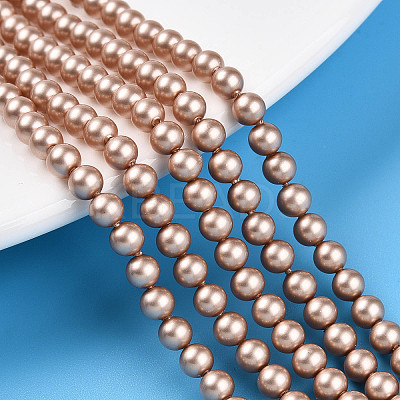 Baking Paint Pearlized Glass Pearl Bead Strands HY-N002-4mm-C02-1