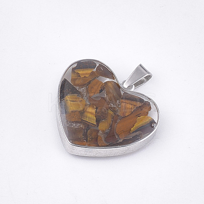 Natural Tiger Eye Pendants STAS-T043-01P-1