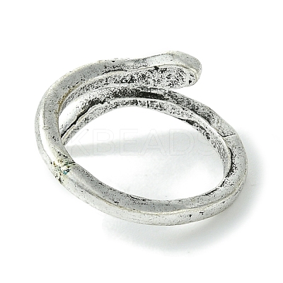 Snake Alloy Open Cuff Rings RJEW-K275-70AS-1
