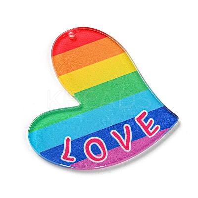 Valentine's Day Acrylic Pendants OACR-A026-02B-1