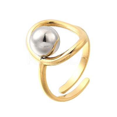 304 Stainless Steel Cuff Open Rings for Women RJEW-V014-02GP-1
