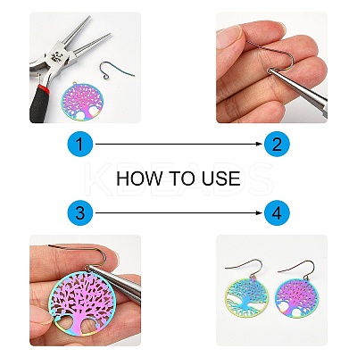 14Pcs 7 Styles Ion Plating(IP) 201 Stainless Steel Filigree Pendants STAS-SZ0002-34-1