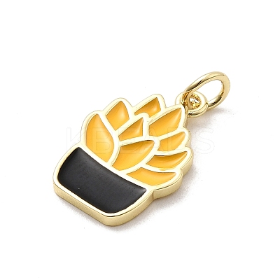 Brass Enamel Pendants KK-P338-39G-02-1
