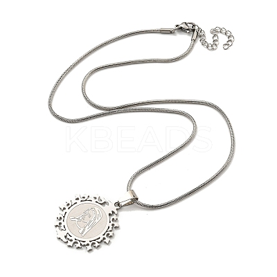 Non-Tarnish Virgin Mary Pendant Necklaces LS-NJEW-S422-02P-1
