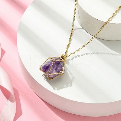 304 Stainless Steel Macrame Pouch Braided Gemstone Holder NJEW-JN04468-05-1