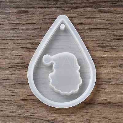 DIY Christmas Santa Claus Pendant Silicone Statue Molds DIY-G056-A04-1