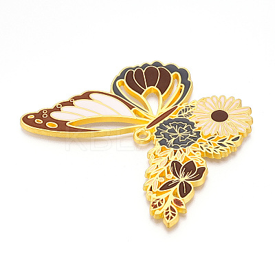 Rack Plating Alloy Enamel Big Pendants ENAM-N056-396D-G-1