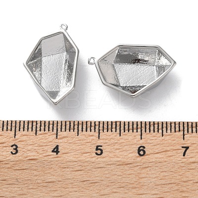 Brass Pendant Rhinestone Settings KK-C079-13P-1